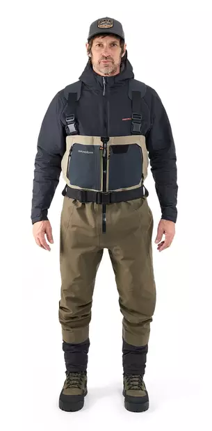 Grundens Men's Boundary Zip Stockingfoot Wader Stone/Otter - Vadare - 7332525301090 - 2