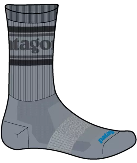 Patagonia Merino Wool Blend Crew Socks Park Stripe Forever Grey - Buffs och övriga - 198077758570 - 1