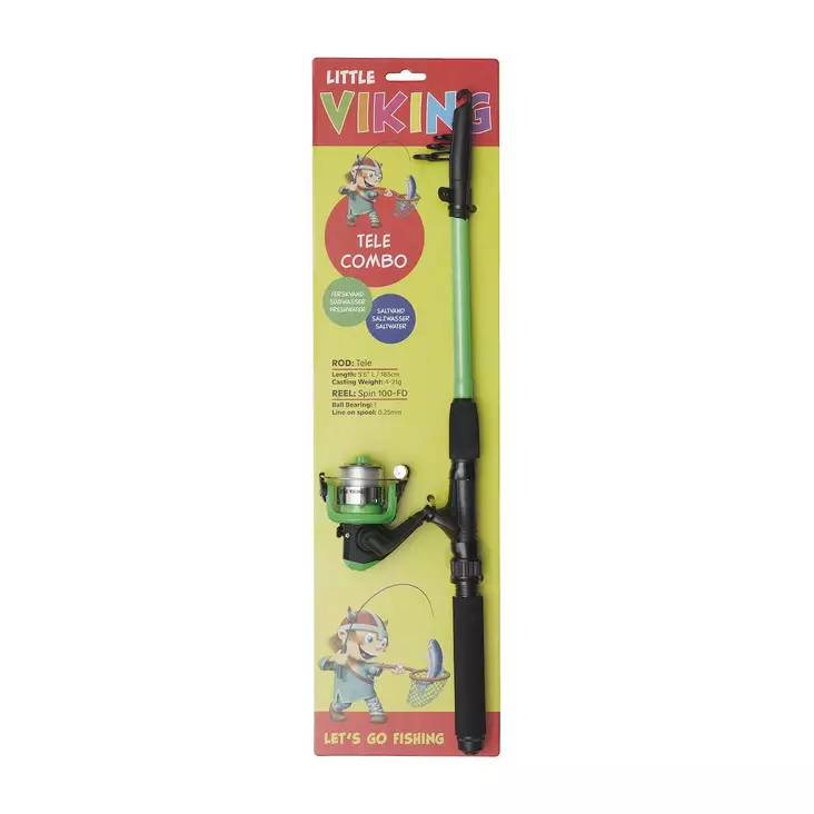 Kinetic Little Viking Tele 5'6'' Combo Green - Meteset för barn - 5707461313360 - 1