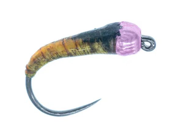 Glue Larva with Metallic Pink Bead - Våtflugor - 8859202310 - 1