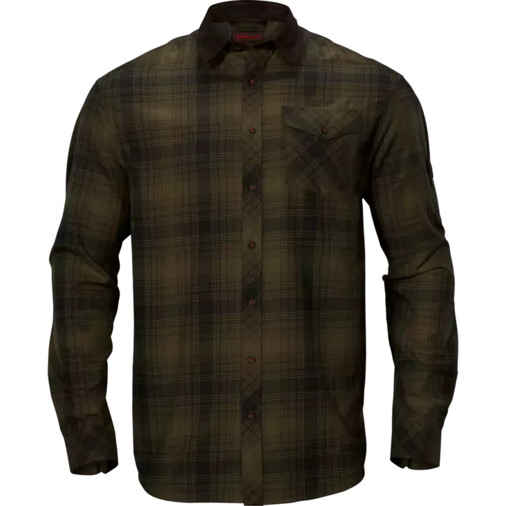 Härkila Driven Hunt Flannel Shirt Olive Green - Jägartröjor - 5714733548320 - 1