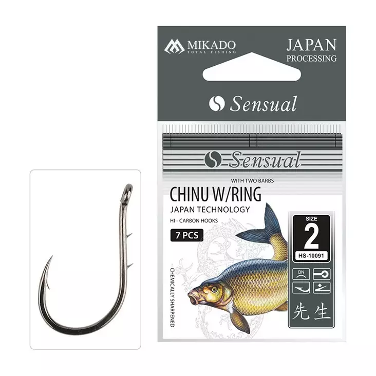 Mikado Sensual Chinu Ring with Barbs 7 pcs #2 - Öglekrokar & spadkrokar - 5900637616740 - 1