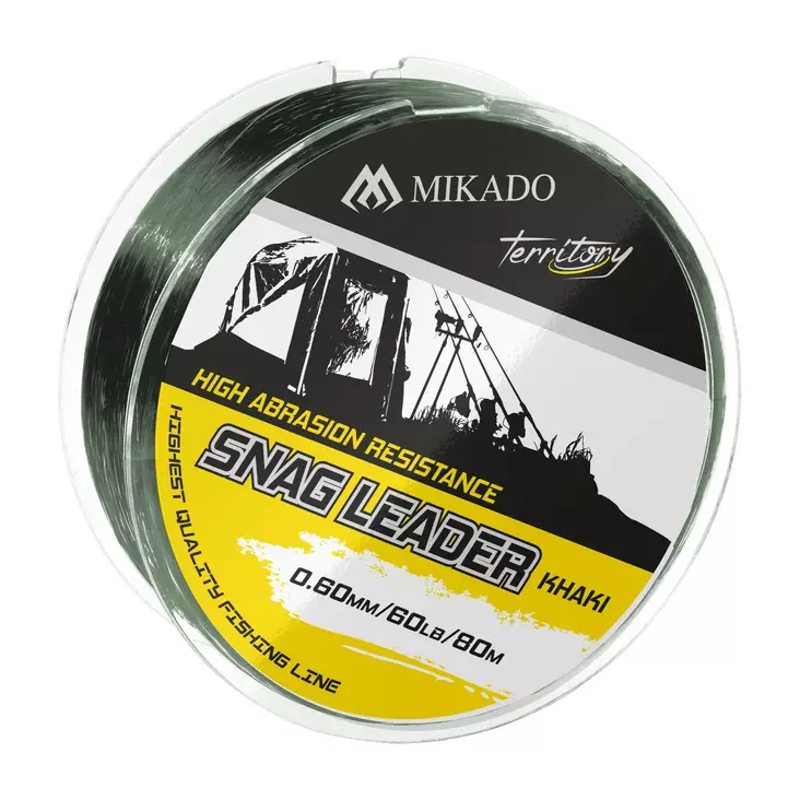 Mikado Snag Leader Khaki 80m - Monofila shock leaders - 5900637024330 - 1