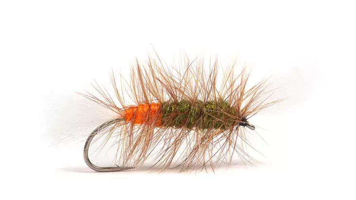 Pompero Olive / Fl. Orange Hot Spot - Övriga laxflugor - 8859202536440 - 2