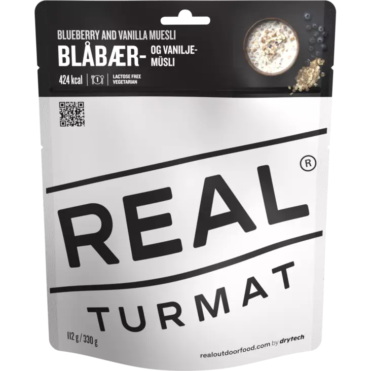 Real Turmat Blueberry and Vanilla Muesli - Campingmat - 7036480053130 - 2