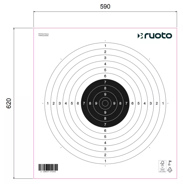 Pistol Target 55 x 55 - Tavlor - 6438407014650 - 1