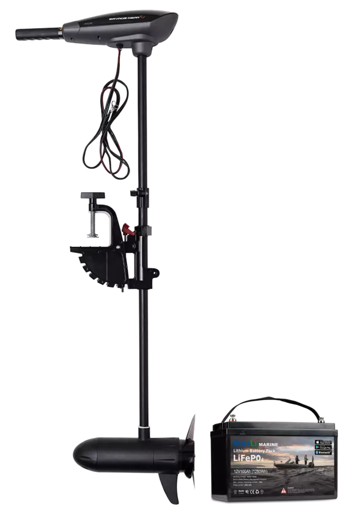 Savage Gear Thruster 12V 36lb & Maxli Marine lithium battery - Elektrisk utbordsmotorer - 5706301710178M60 - 1