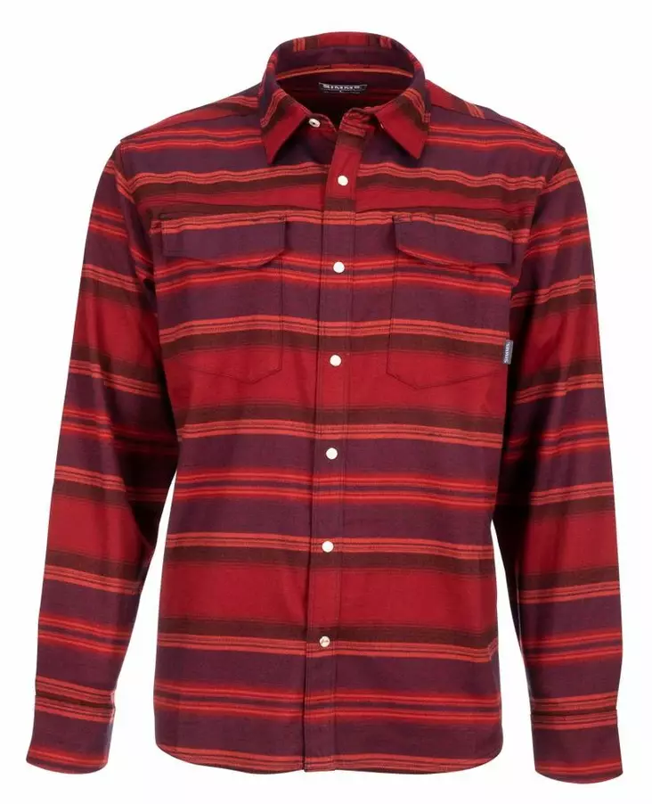 Simms Gallatin Flannel Shirt Auburn Moss Stripe - Skjortor - 694264498620 - 1