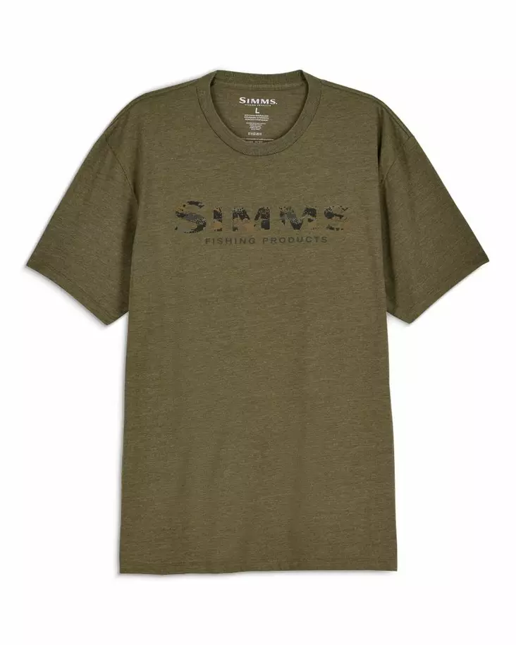 Simms Shroud Fill Logo T-Shirt Military Heather - T-shirts herr - 694264711750 - 1