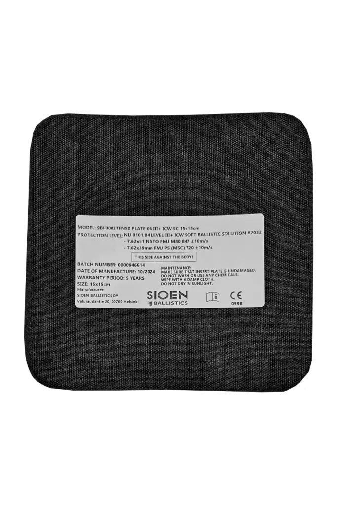 Sioen Ballistics RESTAC NIJ III ICW 15x15cm - Tillbehör och cummerbunds - 9BF00027FNS0 - 1