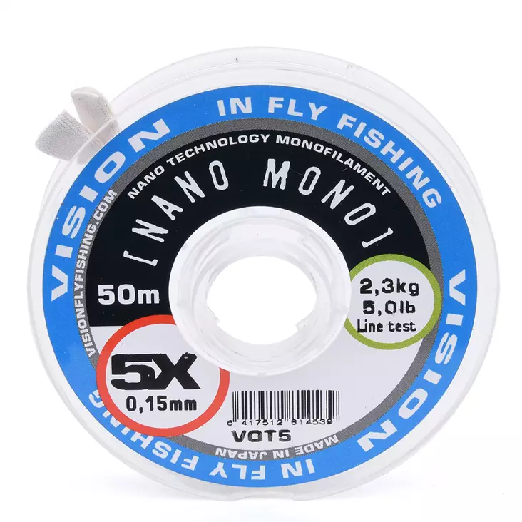 Vision Nano Mono 30m Tippet 0,43mm - Nylon tafsmaterial - 6417512814607 - 3