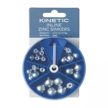 Kinetic Inline Zinc Sinkers Assortment - Blyhagel & stylsänken - 5707461302371 - 1