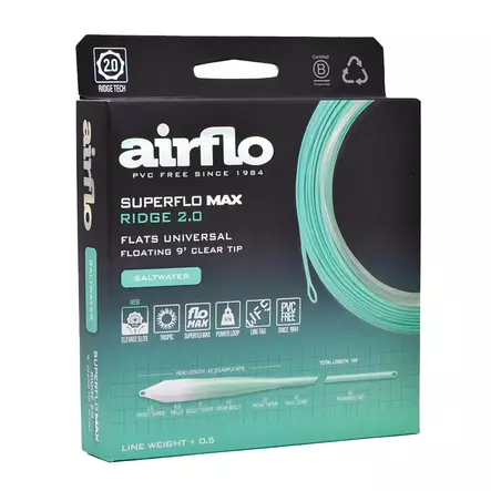 Airflo Superflo Max Ridge 2.0 Flats Universal 9ft Clear Tip - Flytlinor - 614910106631 - 1