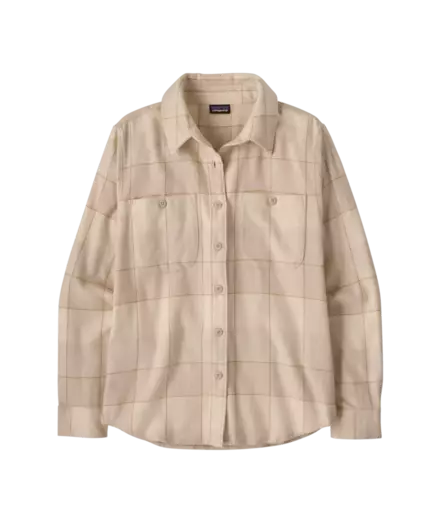 Patagonia W´s Fjord Flannel Shirt Snow Owl Rutabaga White - Skjortor - 199346531221 - 1