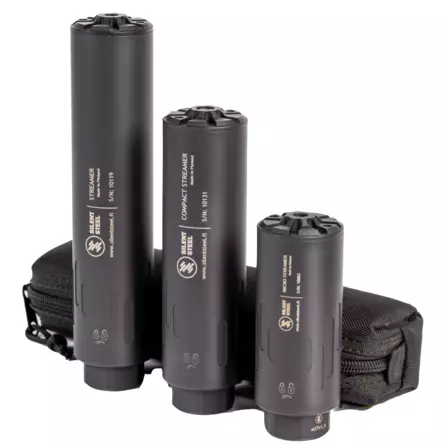 Silent Steel Compact Baffle Streamer 6,5 Armor Black - Ljuddämpare för precisionsgevär - CSTB65B-AL-14x1 - 2