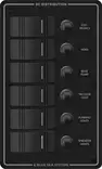Blue Sea Systems Panel H2O 12VDC CLB 6-pos Black - Batteri och elektriska tillbehör - 632085083731 - 1