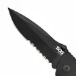 SOG Escape Clip Point Serrated Black - Fällknivar - 729857996631 - 4