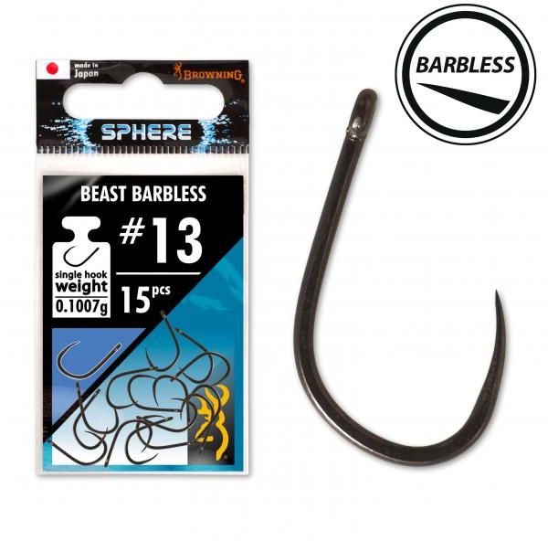Browning Sphere Beast Barbless Hook 15pcs - Flöten och riggar - 4029569258611 - 1
