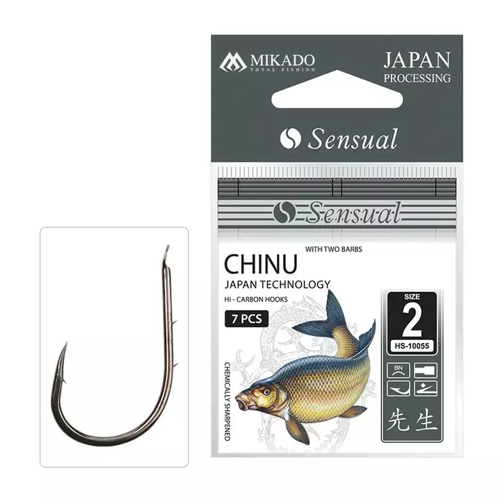Mikado Sensual Chinu with Barbs 7 pcs #2 - Öglekrokar & spadkrokar - 5900637616511 - 1