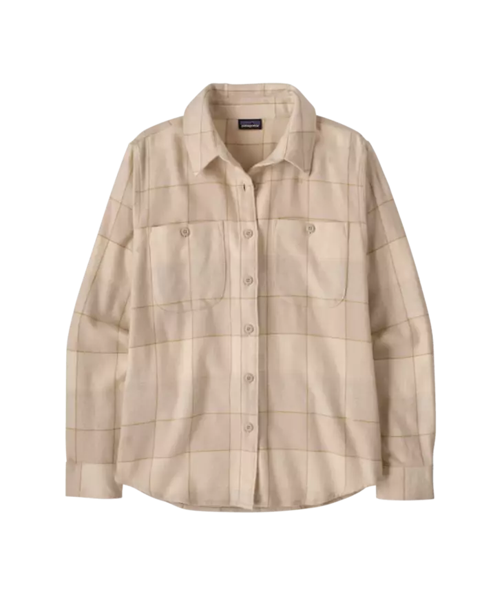 Patagonia W´s Fjord Flannel Shirt Snow Owl Rutabaga White - Skjortor - 199346531221 - 1