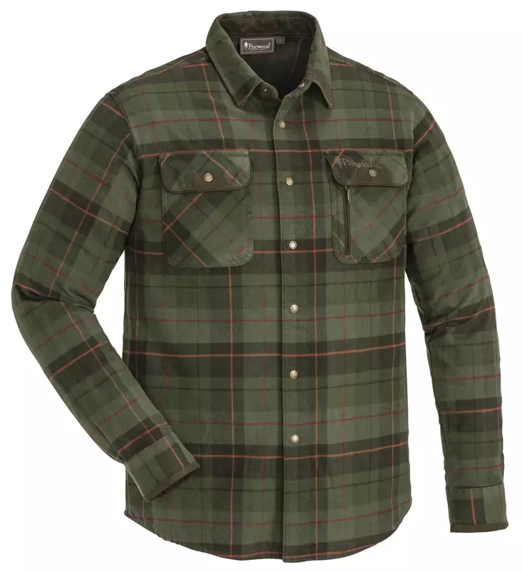 Pinewood Prestwick Exclusive Green-Terracotta -flanellipaita - Jägartröjor - 7331090286641 - 1