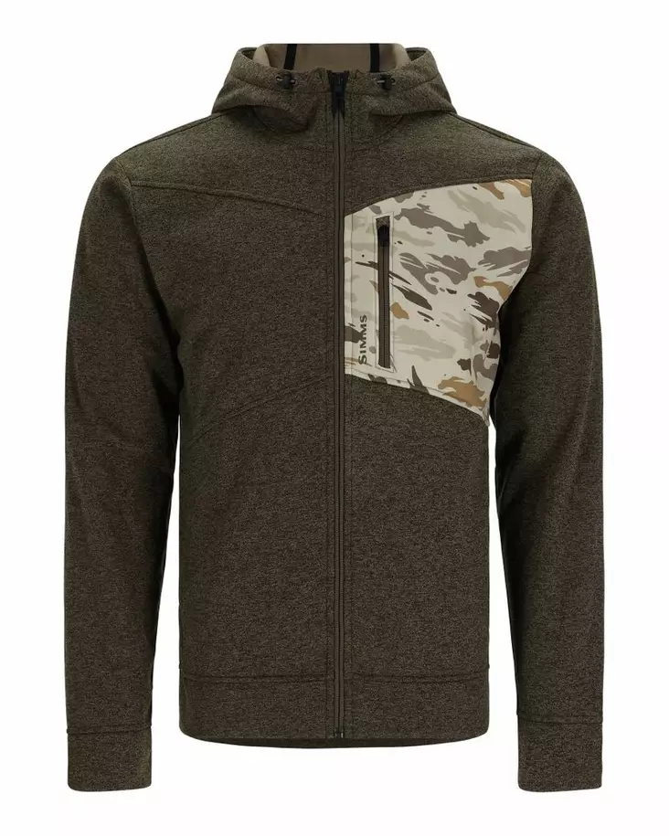 Simms CX Hoody - Full Zip Dark Stone/Ghost Camo Stone - Huvtröjor - 694264610541 - 2