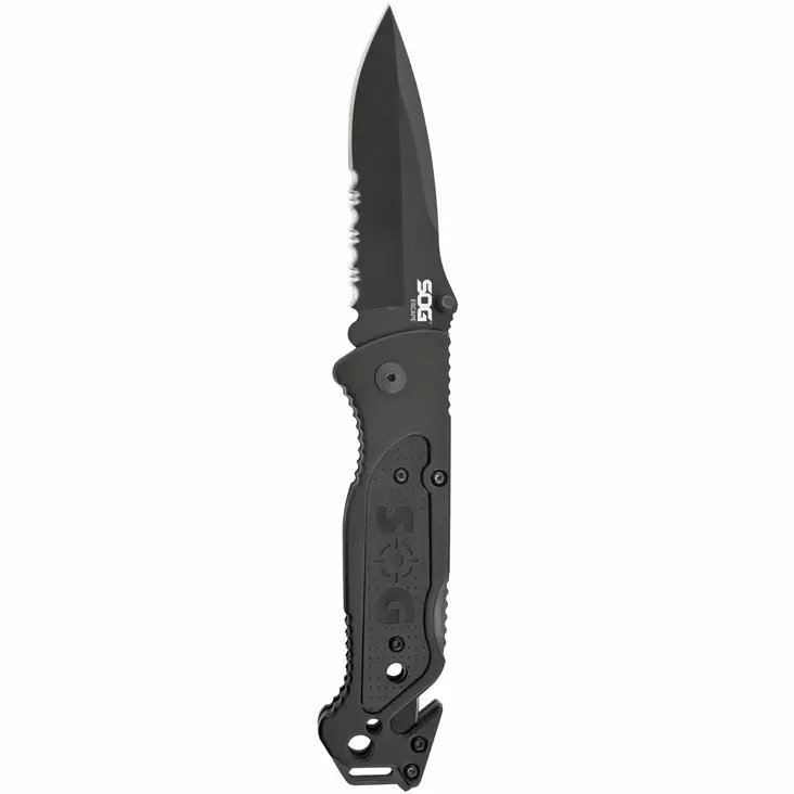 SOG Escape Clip Point Serrated Black - Fällknivar - 729857996631 - 1