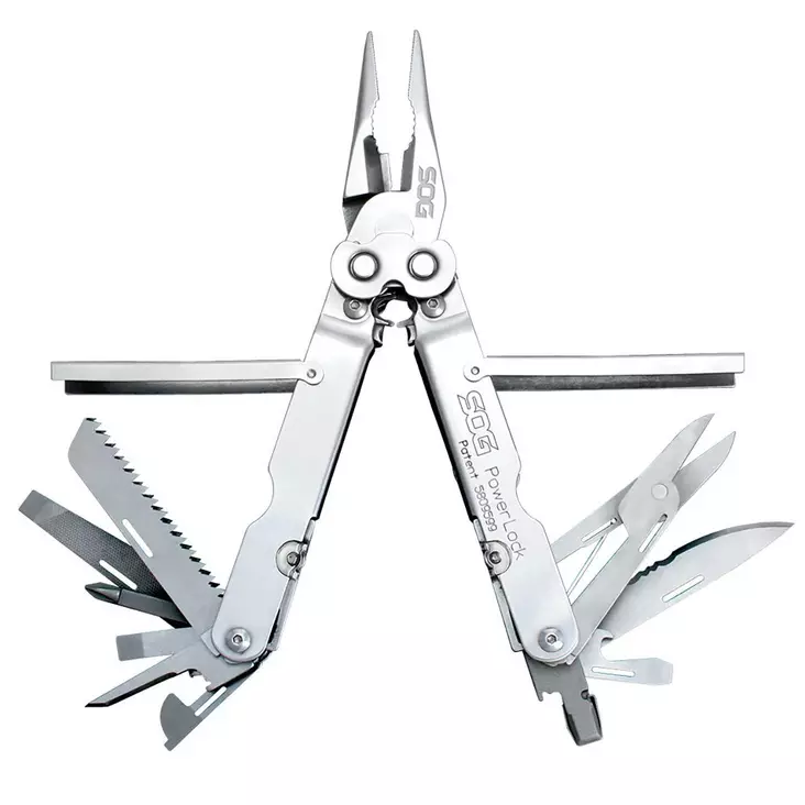 SOG Powerlock W/ Scissors Satin - Multifunktionsverktyg - 729857993951 - 1