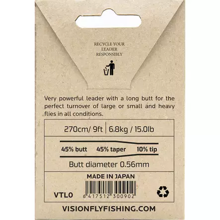 Vision Trout Leader 9' - Taperade Nylon -tafsar - 6417512300902 - 4