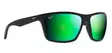 Maui Jim Makoa - Matte Black Frame with Green Mirror Lens - Glaslinser - 603429054212 - 1