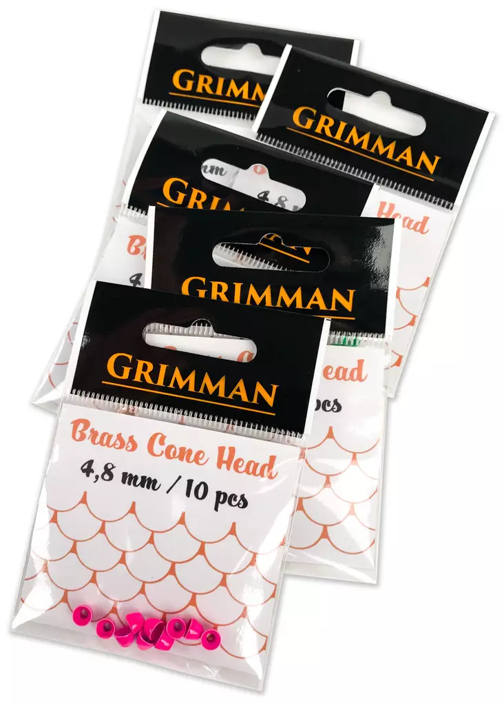 Grimman Brass Cone Head 4,8mm 10pcs - Coneheads och övriga huvud - 11808012 - 1
