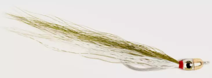 Jiggy Fly Dk. Olive/White #6 - Fiskimitationer - 7033841044042 - 1