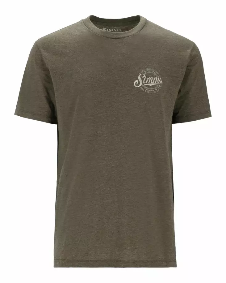 Simms Circle Lockup T-Shirt Military Heather - T-shirts herr - 694264678442 - 1