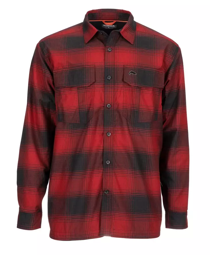 Simms Coldweather Shirt Auburn Red Plaid - Skjortor - 694264498132 - 1