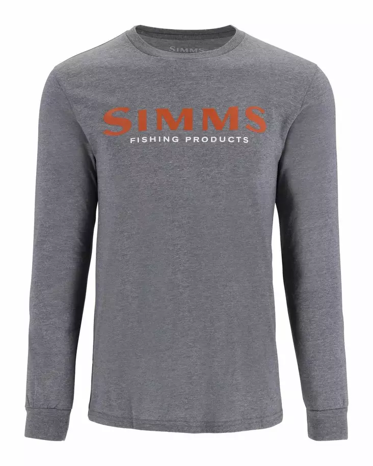 Simms Logo Shirt LS Athletic Heather - T-shirts herr - 694264656662 - 1