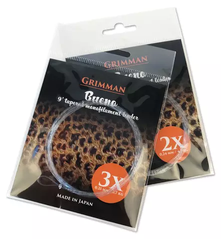 Grimman Bueno 9' Trout Leader - Taperade Nylon -tafsar - 6438407002763 - 1