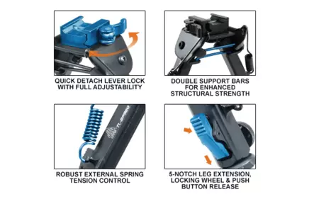 UTG Super Duty QD Bipod - Bipoder - 4712274522213 - 2