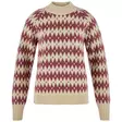 Fjällräven Jacquard Knit W Chalk White-True Red - Skjortor - 7323451213533 - 1