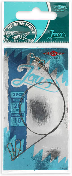 Mikado Jaws Tungsten Leader 35cm / 18kg 2 pcs - Tafsar - 5900637595113 - 1