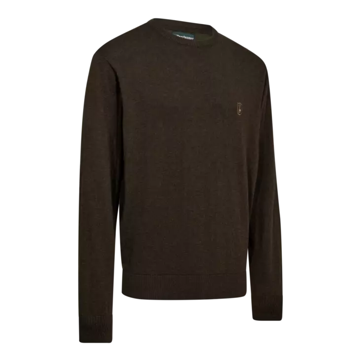 Deerhunter Harrington V-Neck Knit Brown Melange - Jägartröjor - 5702827236253 - 1