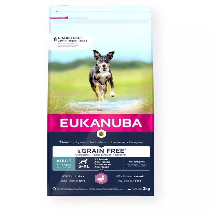 Eukanuba Grain Free Adult All Breed Duck - Eukanuba hundfoder - 8710255188003 - 1