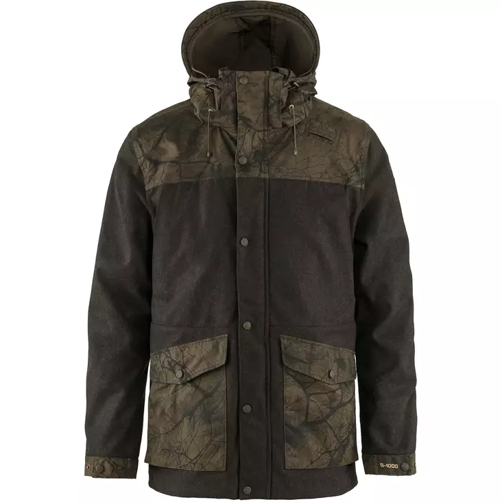 Fjällräven Värmland Wool JKT Dark Olive/Dark Olive Camo - Herrarnas jaktjackor - 7323450639013 - 1