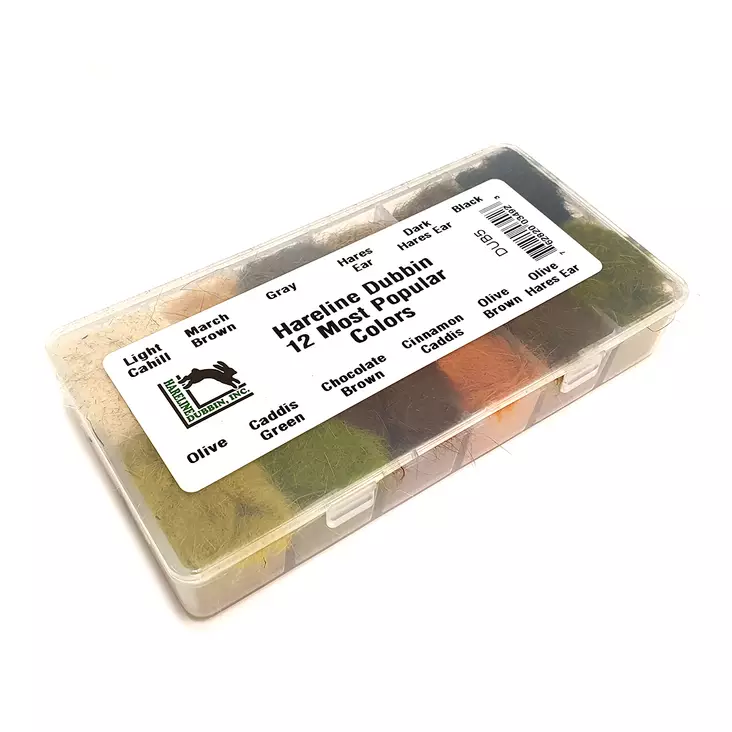 Hareline Dubbin 12 Most Popular Colours -dubbinglajitelma - Dubbing sortimentsatser - 762820034923 - 1