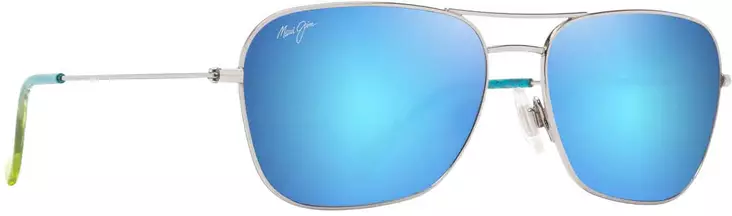 Maui Jim Naauao - Shiny Silver Frame with Blue Hawaii Lens - Plastlinser - 603429080143 - 1
