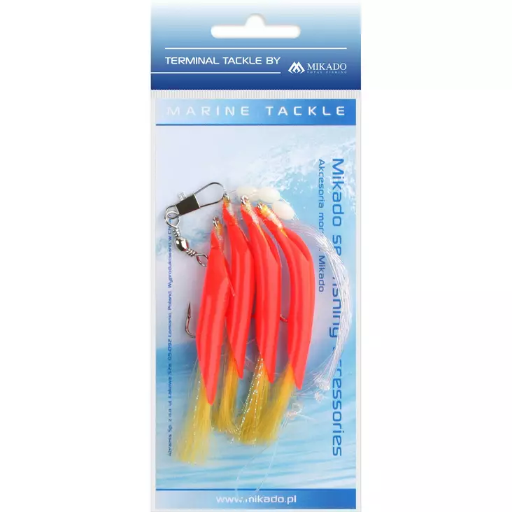 Mikado Hair Tube Rig Red/Yellow - Riggar för bottenfiske & torsk - 5900637138433 - 1