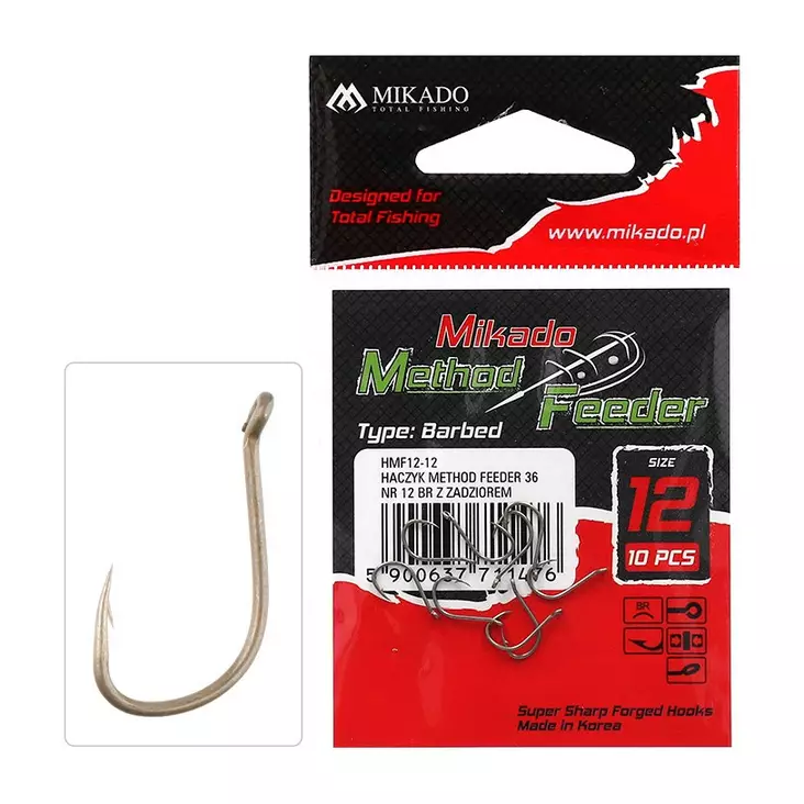 Mikado Method Feeder 36 Hook Barbed - Öglekrokar & spadkrokar - 5900637711483 - 1
