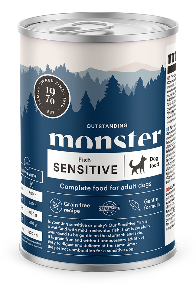 Monster Dog Adult Sensitive Fish 400g - Monster-köttprodukter - 7350040127063 - 1