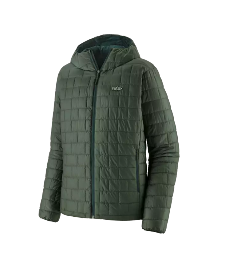 Patagonia M´s Nano Puff Fitz Roy Trout Hoody Old Growth Green - Mellanjackor - 198077382843 - 1