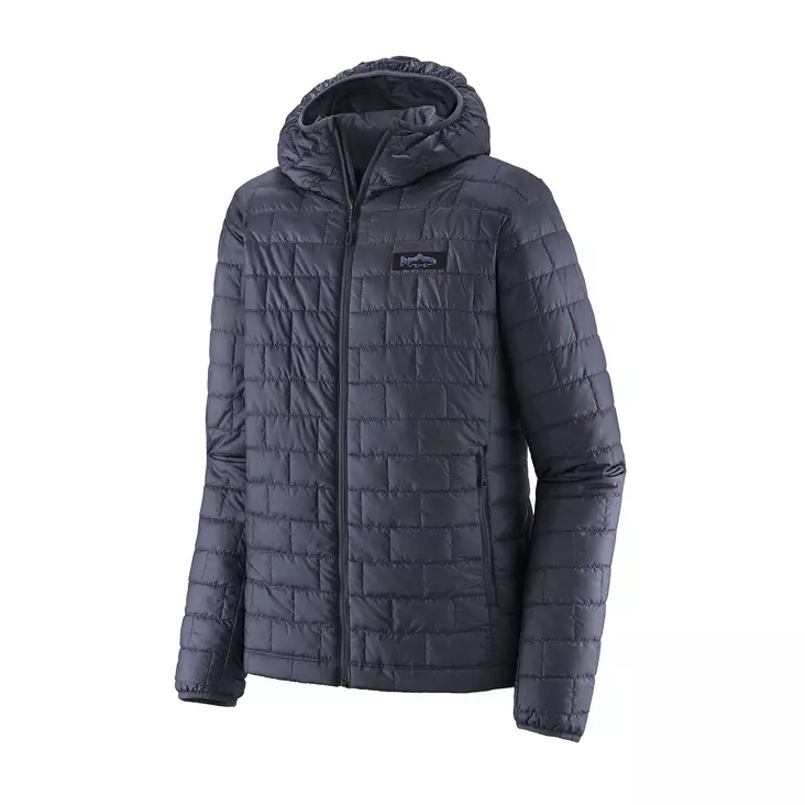 Patagonia M's Nano Puff Fitz Roy Trout Hoody Smolder Blue - Mellanjackor - 195699026223 - 1