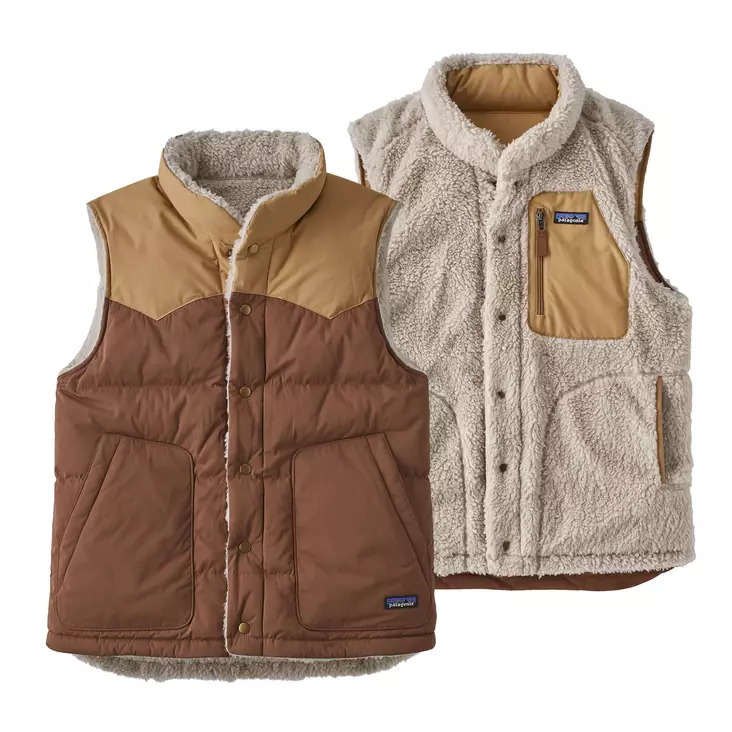 Patagonia Ms Reversible Bivy Down Vest Moose Brown - Mellanjackor - 195699840843 - 1
